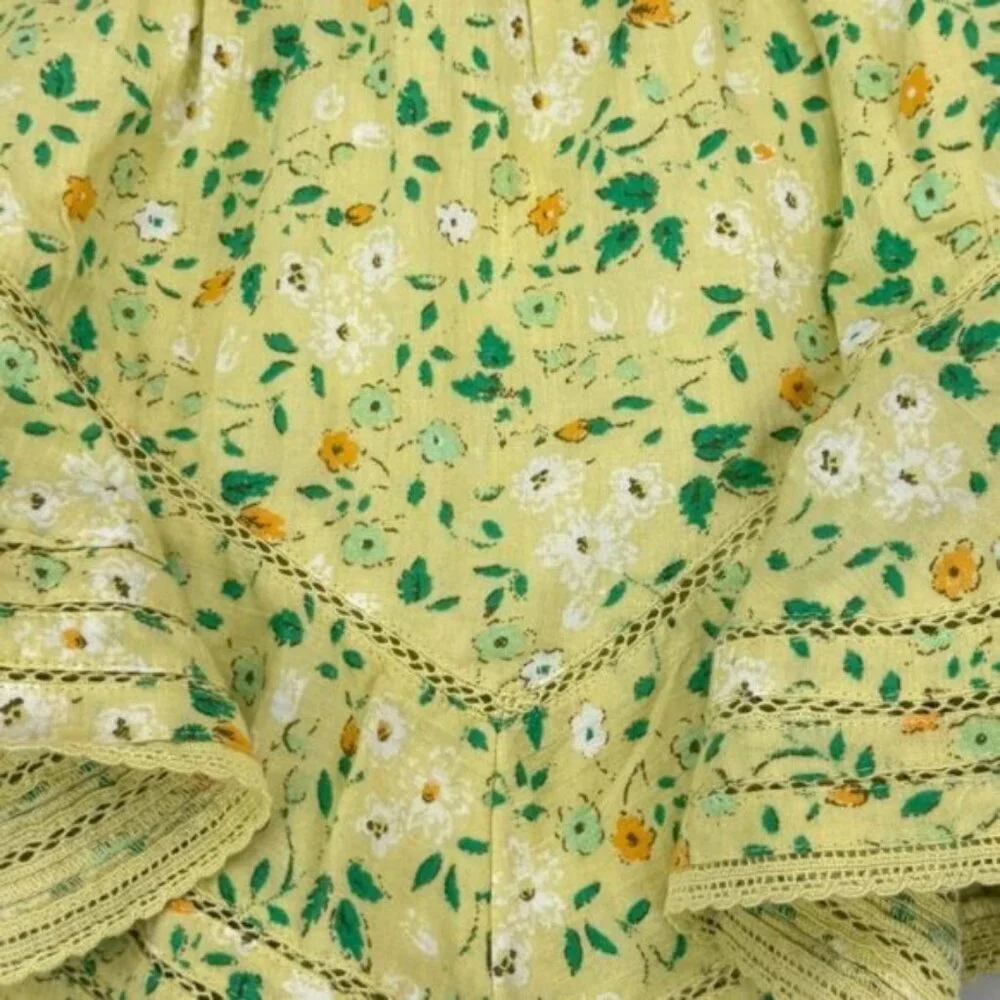 Aerie Flounce Floral Yellow Women's Skort Size Large - Picture 6 of 6